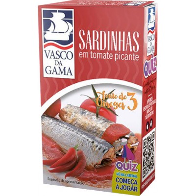 SARDINHA TOMATE PICANTE VASCO GAMA 120GR