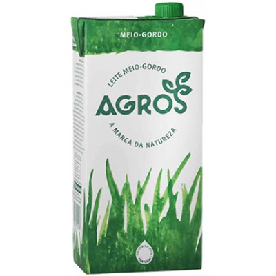 LEITE MEIO GORDO AGROS 1LT