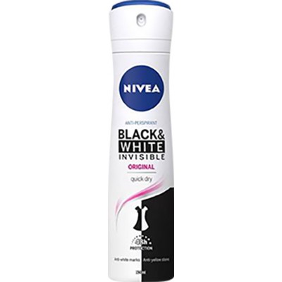 NIVEA SPRAY INV/BLACK WHITE 150ML
