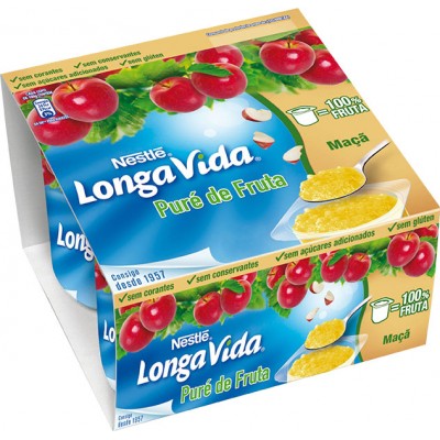 PURE FRUTA MACA LONGA VIDA P4 400GR