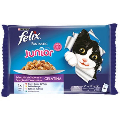 FELIX FANT/JUNIOR GELAT P/GATO 4X100GR