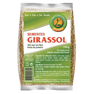 SEMENTES GIRASSOL 100% 150GR