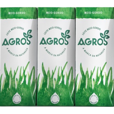 LEITE MEIO GORDO AGROS 200ML